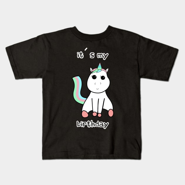 Birthday Unicorn Kids T-Shirt by Dreamshirt